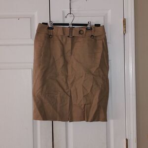 Talbots  Irish Linen khaki belted skirt  Sz 10 NWOT